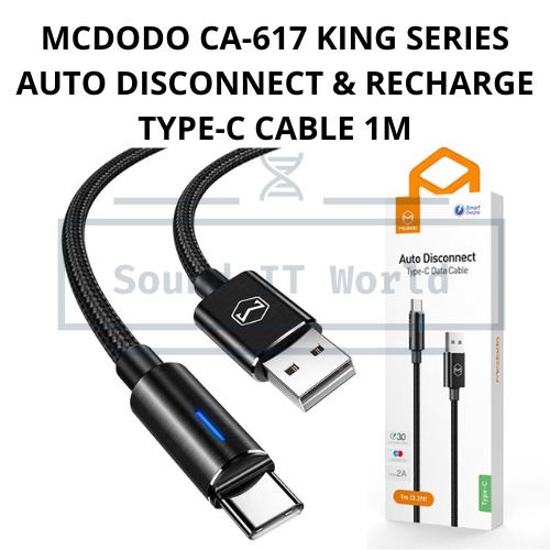 MCDODO CA-617 KING SERIES AUTO DISCONNECT & RECHARGE TYPE-C CABLE 1M