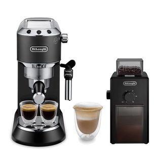 DeLonghi เครื่องชงกาแฟเอสเพรสโซ่ Dedica มาพร้อมเครื่องชงกาแฟเอสเพรสโซ่ EC685.BK + เครื่องบดเมล็ดกาแฟ KG79