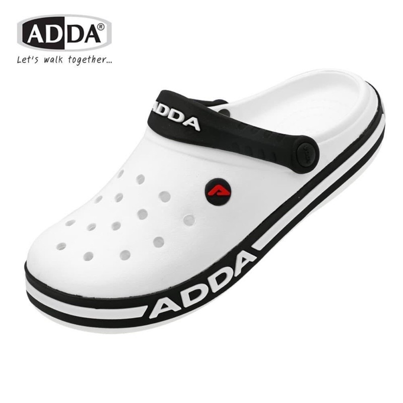 ⭐️พร้อมส่ง⭐️ADDA รุ่น 55U01 รองเท้าแตะ แบบสวมปิดหัว สีเทา ขาว ดำ กรม เขียว ไซส์ 7-10