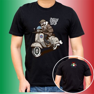 vespa เสื้อยืด style vintage สีดำ เนื้อผ้า Cotton Comb 30 พรีเมี่ยม เนื้อผ้าดี หนานุ่มกว่า แบรนด์ PP T-Shirts