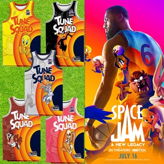 เสื้อกีฬาแขนสั้น ลายหนัง Space Jam JAMES 6# 23# เสื้อกีฬาบาสเก็ตบอล ทีม Tune Squad Air Slam Dunk