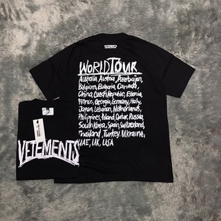 เสื้อยืด พิมพ์ลาย World TOUR BLACK ของแท้ VETEMENTS