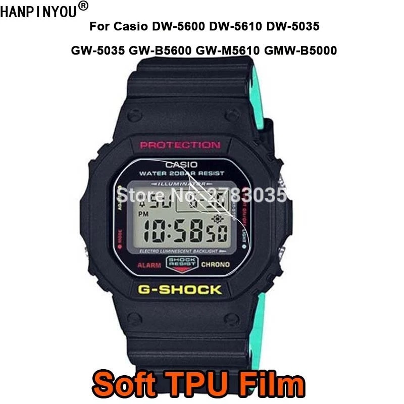 ฟิล์มกันรอยหน้าจอ TPU นิ่ม แบบใส บางพิเศษ สําหรับ Casio DW-5600 5610 5035 6900 GW-5035 GW-6900 B5600