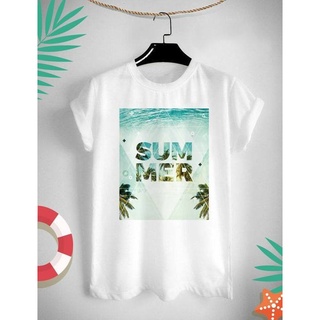 เสื้อยืดสกรีนลาย Summer Holiday ไปเที่ยวกัน ใส่สบายๆในวันหยุด ไม่ยืด ไม่ย้วย