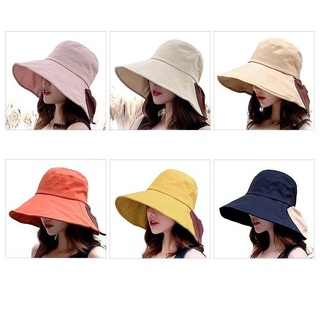 หมวกบักเก็ต หมวกบักเก็ตสีพื้นสไตล์สาว ลุคเกาหลีสุดๆ ใส่ได้ทุกสภาพอากาศ selected.s