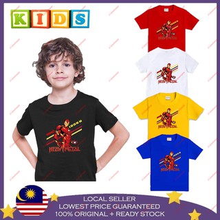 เสื้อยืด ผ้าฝ้าย 100% พิมพ์ลาย IRONMAN BAJU BUDAK KECIL KIDS สําหรับเด็ก