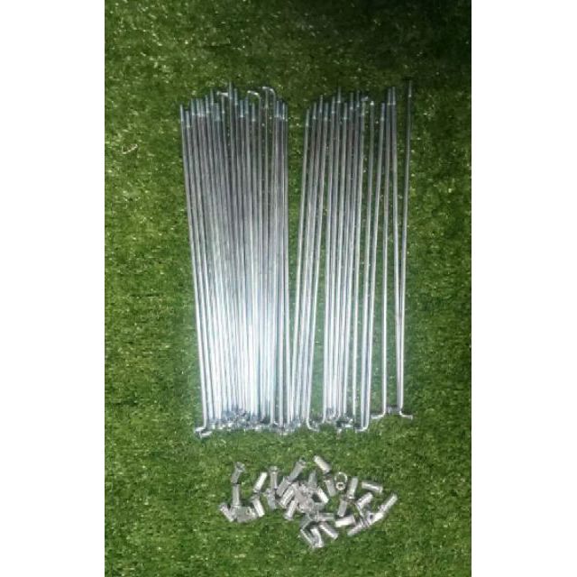 ซี่ลวด เหล็กซิงค์ จักรยาน/มอเตอร์ไซค์ ขนาด #10G x 193, 195, 206 และ 245 mm พร้อมหัวซี่ลวด (1 ชุดมี 36 เส้น)