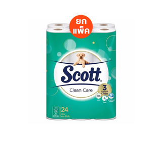 สก๊อตต์ คลีนแคร์ กระดาษชำระ หนา 3ชั้น ขนาด 24 ม้วน SCOTT CLEAN CARE Toilet Tissue 3 Ply 24 Rolls