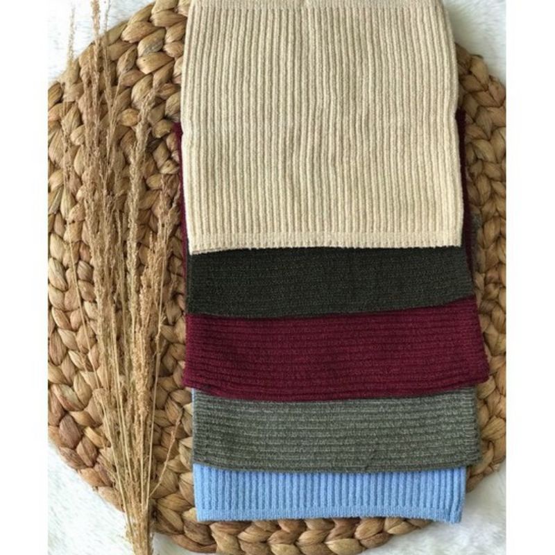 1 COLOR KNIT INNER / PLAIN KNIT BANDANA / KNITTED CIPUT / HIJAB TIE