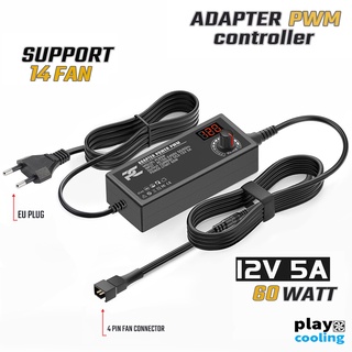 ADAPTER POWER 12V PWM CONTROLLER 5A FOR 14FAN (อะแดปเตอร์จ่ายไฟ และปรับรอบพัดลม 14 ตัว รับประกัน 1 ปี)