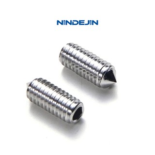 NINDEJIN 50 pcs M2 M2.5 M3 M4 ชุดสกรู Cone Point Grub สกรู 304 สแตนเลสชุดสกรู DIN914