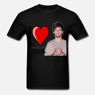 T-shirt  ขายดี เสื้อยืดลําลอง แขนสั้น พิมพ์ลาย I Love Heart Louis Tomlinson 1D One Direction concert DPgdld86HCcghh77 สไ