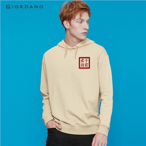 GIORDANO MEN Printed long-sleeve hoodie 91099653