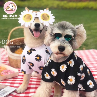 🐾Kitty Pet🐾 Pet flower clothes 🐶พร้อมส่ง🐶【มีไซส์】บางสบาย เสื้อยืดน้องหมา เสื้อน้องแมว ลายดอกไม้ เสื้อกั๊กสัตว์เลี้ยง