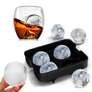 ICE BALL WHISKEY Ice Mold ที่ทำน้ำแข็ง ถาดน้ำแข็ง ถาดทำน้ำแข็ง ชุดซิลิโคนทำบอล น้ำแข็ง วิสกี้ 4 ลูก