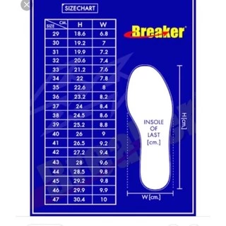 Breaker 4x4 รองเท้าผ้าใบนักเรียน 29-47 สีขาว/สีดำ/สีน้ำตาล