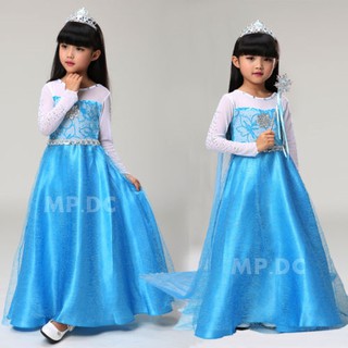 (ส่งฟรี/พร้อมส่ง) ชุดราตรีเด็ก Dress Elsa รุ่น คริสตัล