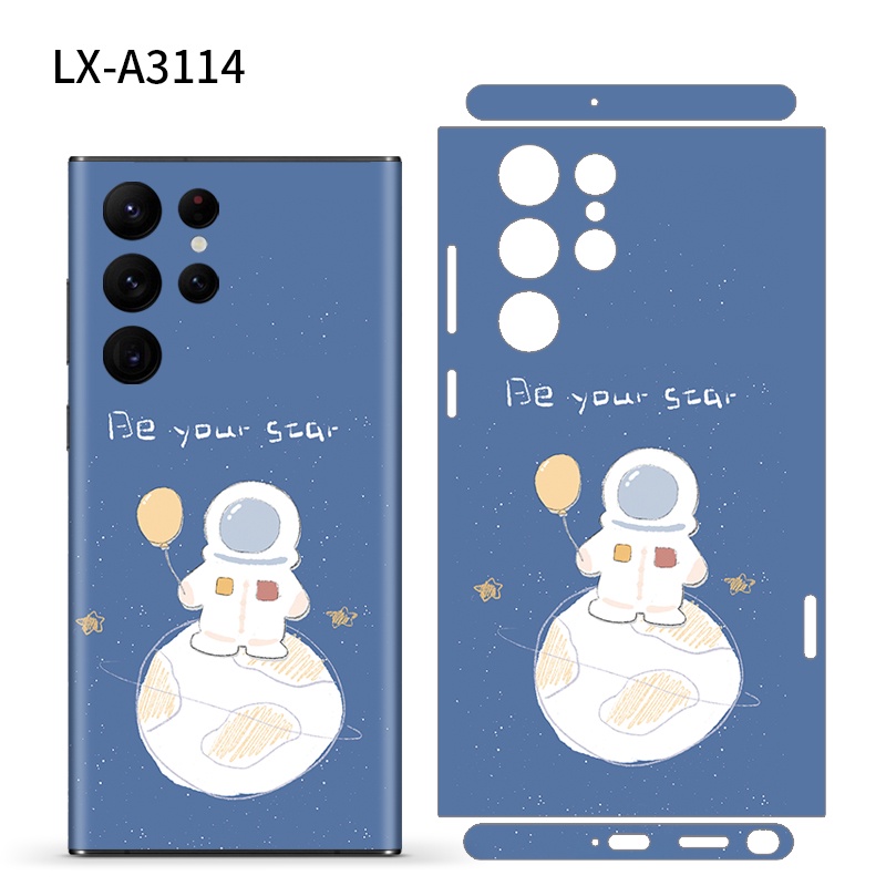 สติกเกอร์ฟิล์มกันรอยหน้าจอ แบบนิ่ม ลายนักบินอวกาศ 3M กันรอยขีดข่วน ทนทาน สําหรับ Samsung Galaxy S23 S22 S24 S25 Ultra Plus A55