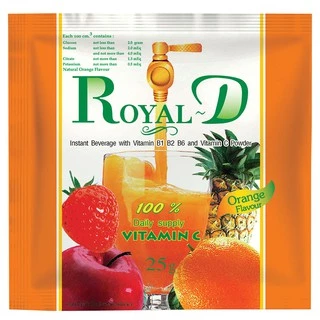 Royal-D เครื่องดื่มเกลือแร่ รอแยล-ดี ชนิดผง รสผลไม้รวม สตอเบอร์รี่ องุ่น และส้ม (รุ่น10ซอง)