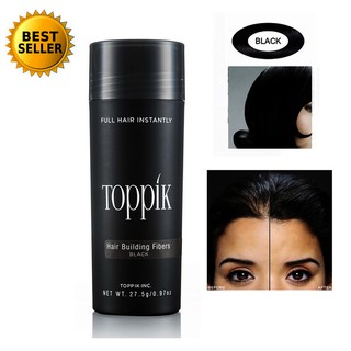 ผงไฟเบอร์ปิดผมบาง ปิดหัวล้าน toppik hair building fibers black พร้อมหัวปั๊มหรือหัวพ่น