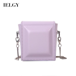 IELGY womens korean style square compact solid color shoulder bag