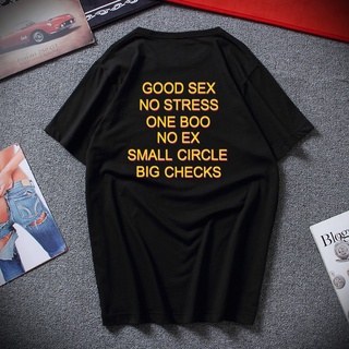 ราคาต่ำสุด!!GILDAN 【สไตล์สปอร์ต】เสื้อยืด ผ้าฝ้าย 100% พิมพ์ลายตัวอักษร Good Sex No Stress One Boo No Ex ไซซ์ Eu สําหรับผ