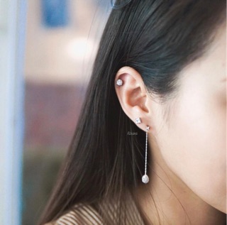 Risara | Basiz Earrings ต่างหูเงิน ต่างหูคริสตัล ต่างหูมินิมอล ต่างหูคู่เล็ก