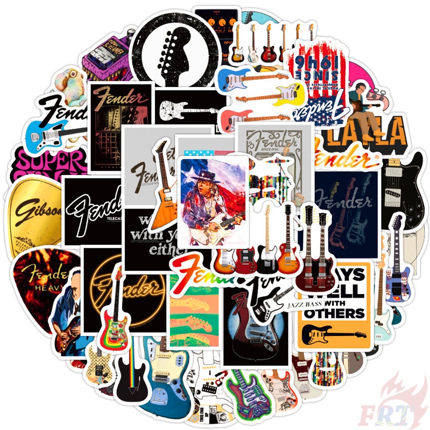 50Pcs/Set Guitar Series 01 Stickers Rock HipHop DIY Fashion Waterproof Doodle Decals Stickers