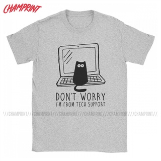 ใหม่ เสื้อยืดแขนสั้น ผ้าฝ้าย 100% พิมพ์ลาย Im From Tech Support Programmer สําหรับผู้ชาย และผู้หญิงS-5XL