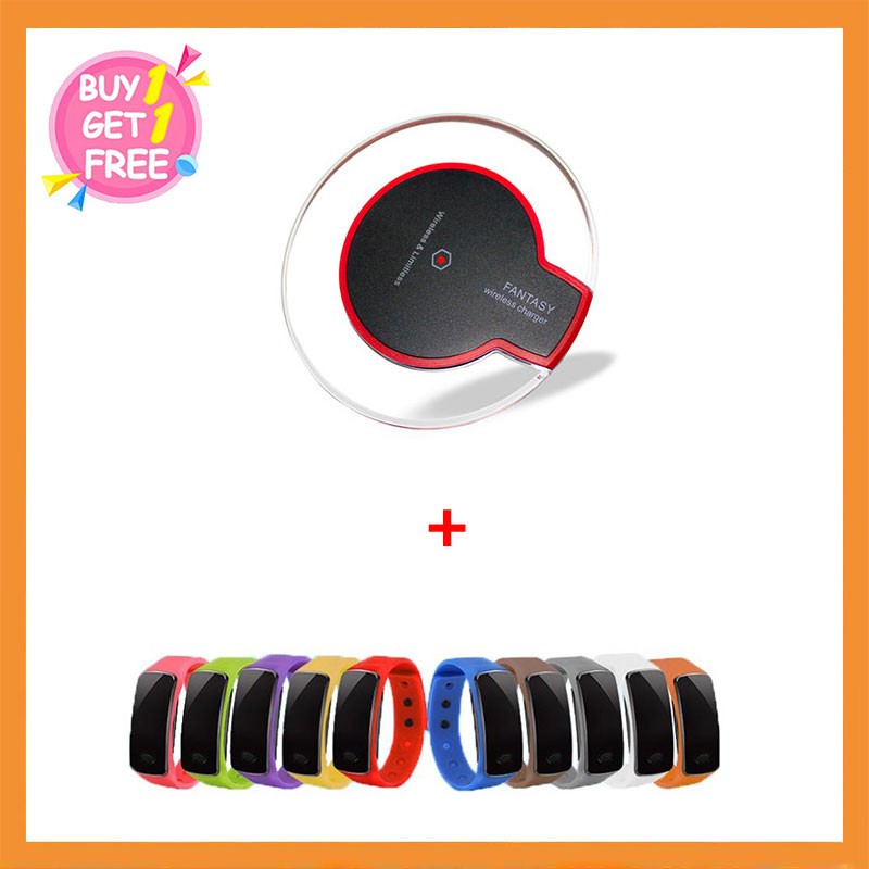 High Speed DC 5V Charging Pad Wireless Charger Portable iPhone 5/6/7/Plus With free led watch