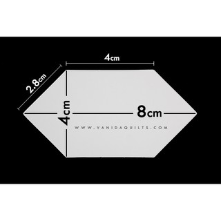 กระดาษแม่แบบ รูปหกเหลี่ยมด้านไม่เท่า งานควิลท์ งานต่อผ้า และงานฝีมือ DIY Template ขนาด 4x8cm แพค 100 ชิ้น (รหัส jia0064)