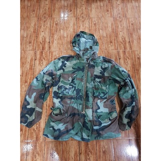 เสื้อแจ็คเก็ต ทหาร USA M65 woodland ไหล่20"อก24"