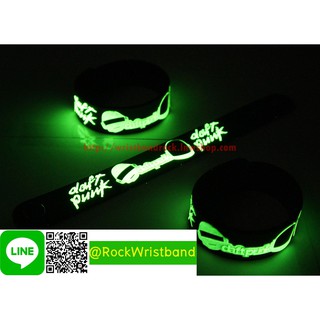 DAFT PUNK ขายริสแบนด์เรืองแสง  DPK358NA Wristband สายรัดข้อมือวงร็อค