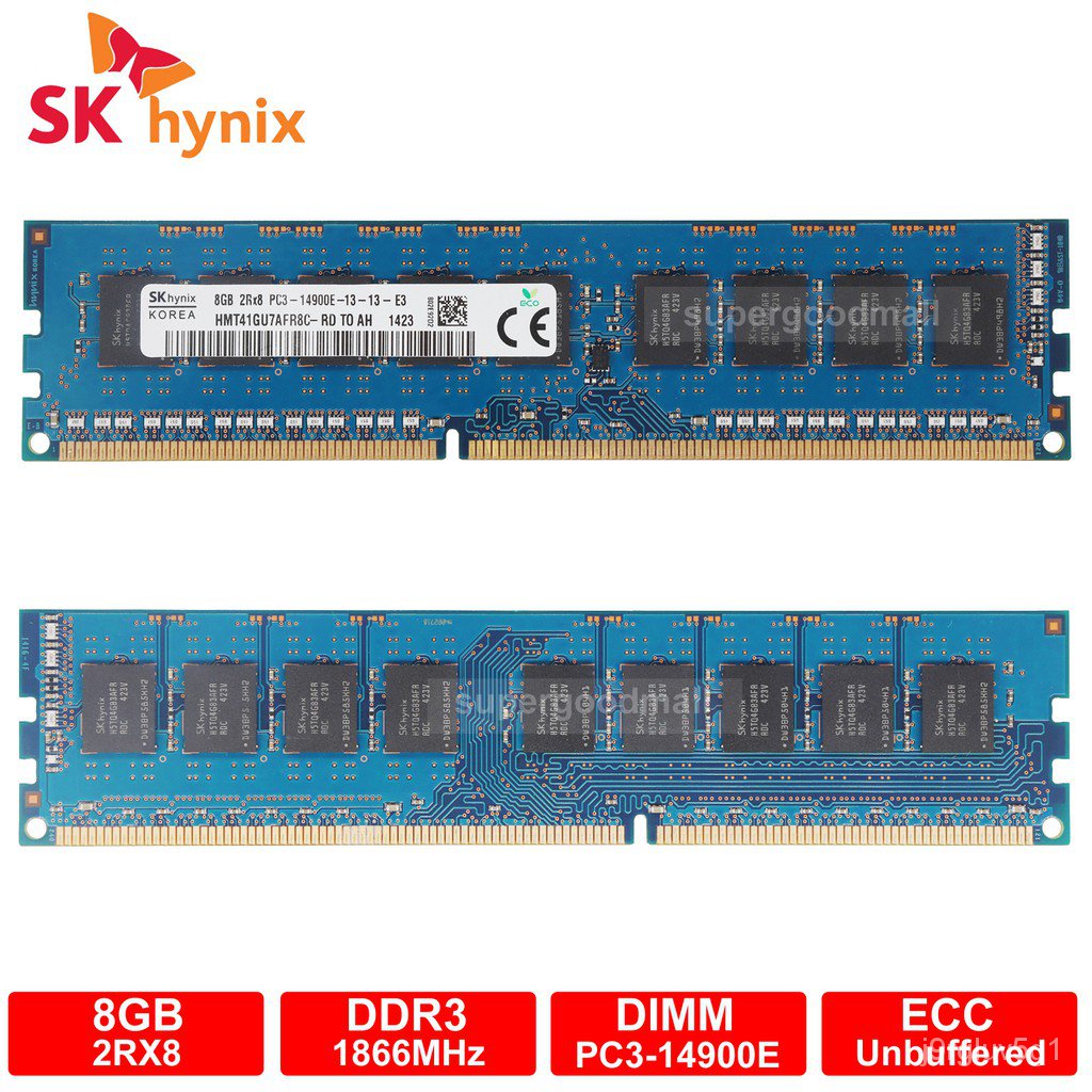 SK Hynix 8GB 2Rx8 PC3-14900E DDR3-1866Mhz 240Pin 1.5V ECC Unbuffered DIMM  Server Memory RAM | Shopee Thailand