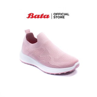 Bata บาจา รองเท้า Slip on รองเท้าแบบสวม รองเท้าใส่เดิน Walking shoes ผ้าถัก knit นุ่ม ใส่สบาย ระบายอากาศได้ดี สำหรับผู้หญิง  รุ่น Jason สีชมพู 5595145