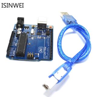 Uno R3 Atmega16U2 + Atmega328 P ชิป Arduino Uno R3 บอร์ด + สายเคเบิ้ล Usb