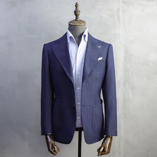 KINGMAN Italian style Shadow Blue Suit สั่งตัดสูท สูทสั่งตัด ตัดสูท งานคุณภาพ สูทชาย สูทหญิง สูท ร้านตัดสูท