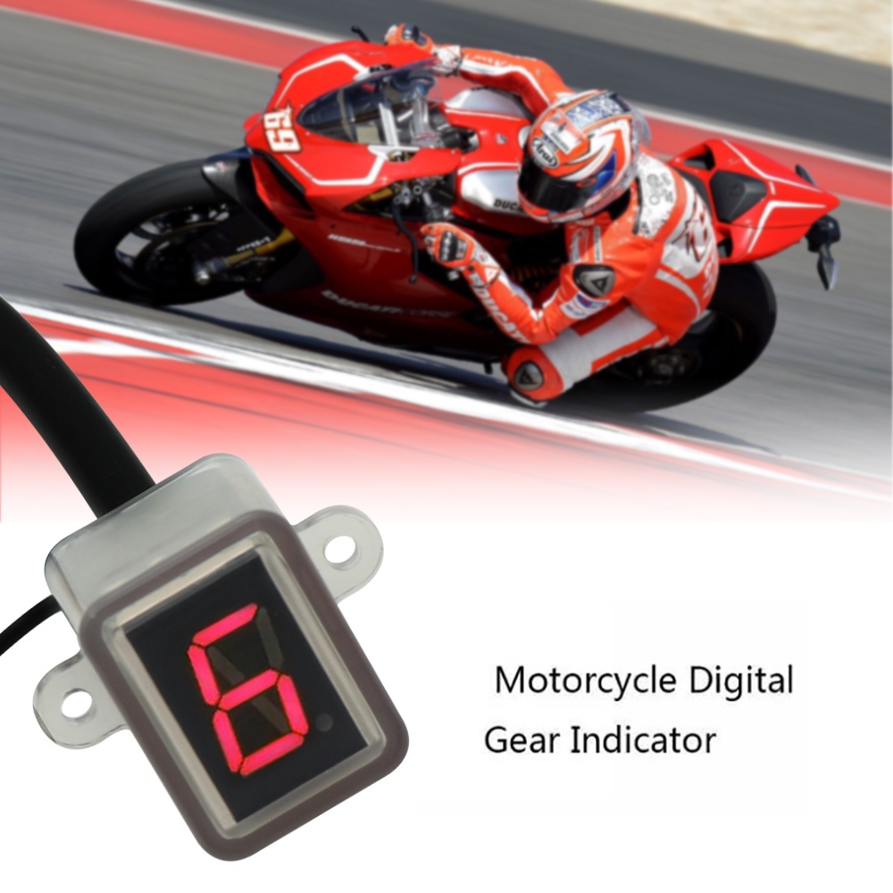 รถจักรยานยนต์ Super 6 Speed display Digital Universal off-road moto วิบากไฟ LED Neutral Gear Indicator จอแสดงผล