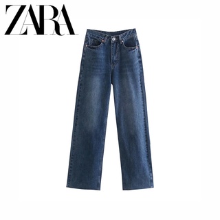 Zara กางเกงยีน เอวสูง ทรงตรง หลากสี แฟชั่นฤดูร้อน สําหรับผู้หญิง