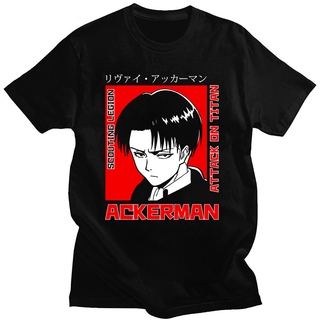 เสื้อยืดโอเวอร์ไซส์เสื้อยืดแขนสั้นพิมพ์ลาย Attack On TitanS-3XL