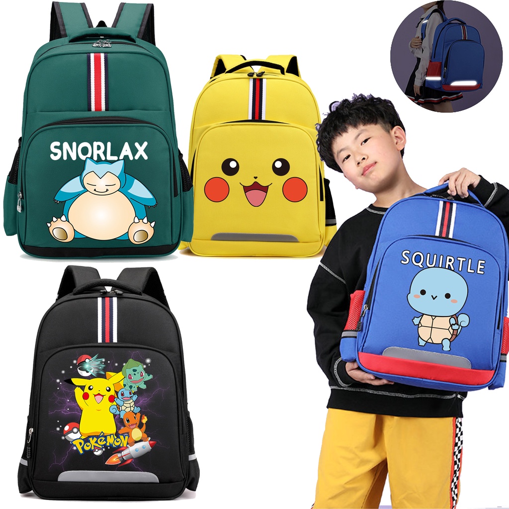 กระเป๋าเป้สะพายหลัง กระเป๋านักเรียน พิมพ์ลาย Pokemon Pikachu คุณภาพสูง สําหรับเด็กอนุบาล