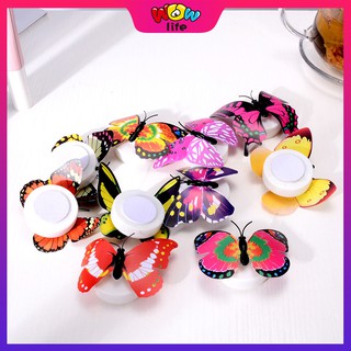 {WOW} ของเล่นผีเสื้อ ติดผนัง มีไฟLED สามารถเปลี่ยนสีวิบวับได้ โคมไฟตกแต่งบ้านDIY สามารถติดได้ทุกที่ ไม่เปลืองที่