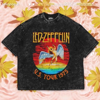 เสื้อยืดผ้าฝ้ายพิมพ์ลายขายดี เสื้อยืด โอเวอร์ไซซ์ พิมพ์ลาย ZEPPELIN มีไฟ LED | เสื้อยืด ขนาดใหญ่ | เสื้อยืด พิมพ์ลายซักผ