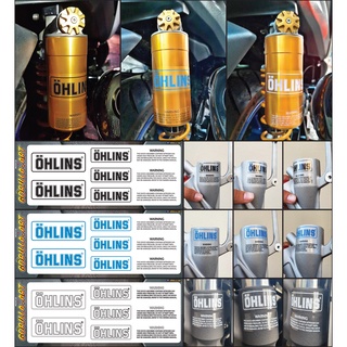 สติ๊กเกอร์ติด โช๊คหน้าหลัง โอลิน Ohlins เกรดพรีเมี่ยม / Motorcycle Sticker shock absorber Ohlins