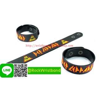 Def Leppard ขายริสแบนด์ เดฟเล็ปเพิร์ด DLP188NA Wristband สายรัดข้อมือวงร็อค