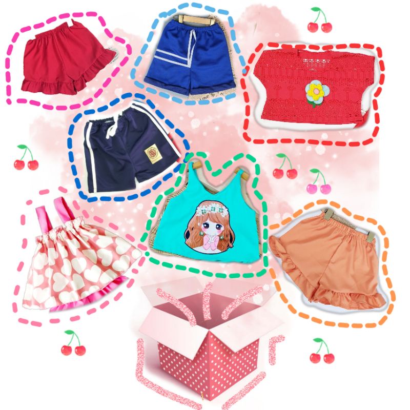 เสื้อผ้าเด็ก ได้5-6ชิ้น100บาท กล่องสุ่มราคาสุดคุ้มSale!!