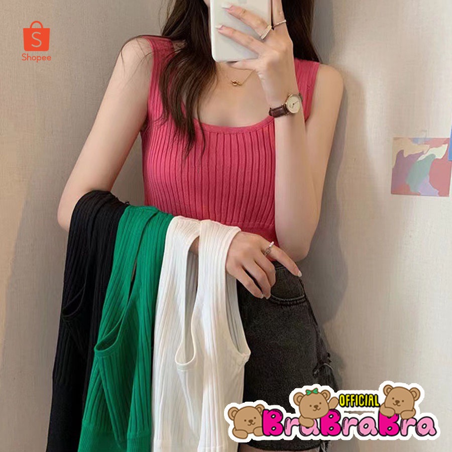 [ส่งจากไทย] 𝑩𝒓𝒂𝑩𝒓𝒂𝑩𝒓𝒂 #f-091 เสื้อกล้าม ผ้าร่อง ไหมพรม ผ้าดีมาก