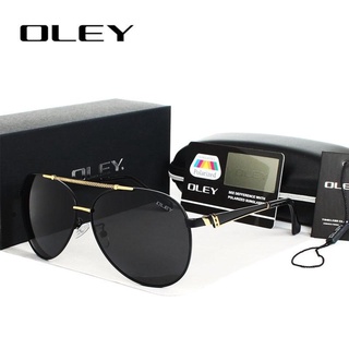 OLEY รุ่น Y7714 สี C02 แว่นตากันแดด แว่นตา แฟชั่น เลนส์ โพลาไรซ์ 100% ป้องกันแสงรังสี UV400 ทนต่อการขีดข่วน