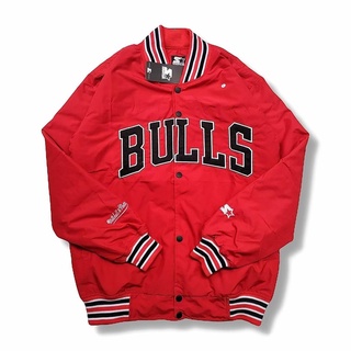 Varsity BULLS STARTER เสื้อแจ็กเก็ตลําลอง คุณภาพดี สําหรับผู้ชาย และผู้หญิง (Fulltag)