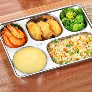 🍱👍ถาดหลุมสแตนเลส ถาดหลุมมีฝาปิด ไม่ขึ้นสนิมมี ถาดหลุม กล่องข้าว ถาดหลุมใส่อาหาร ถาดหลุม 3 หลุม 4 หลุม และ 5 หลุม